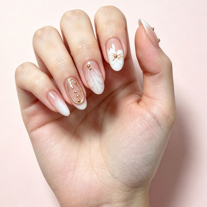 Floral Embellished Press-On Nail Extensions Kalsten