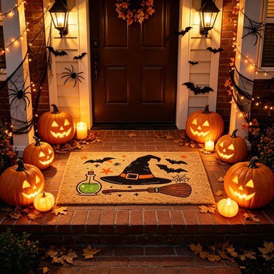 Halloween Themed Welcome Mat for Home Entrance