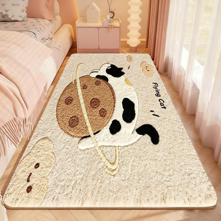 Playful Cat-Themed Plush Area Rug
