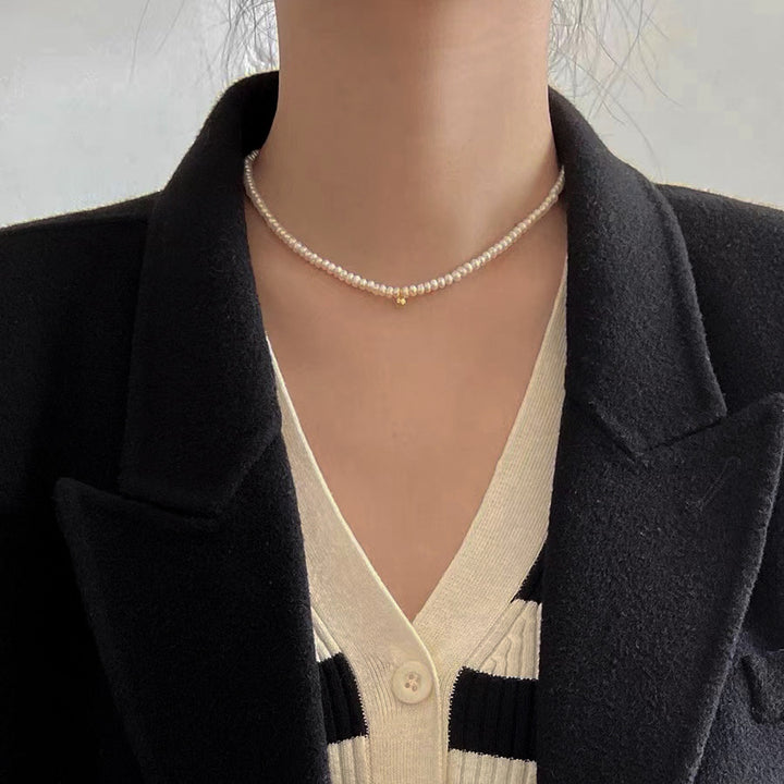 Elegant Pearl Beaded Choker Necklace Kalsten
