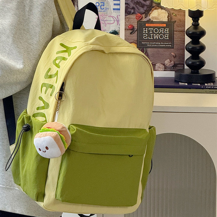 Trendy Casual Backpack with Cute Plush Charm