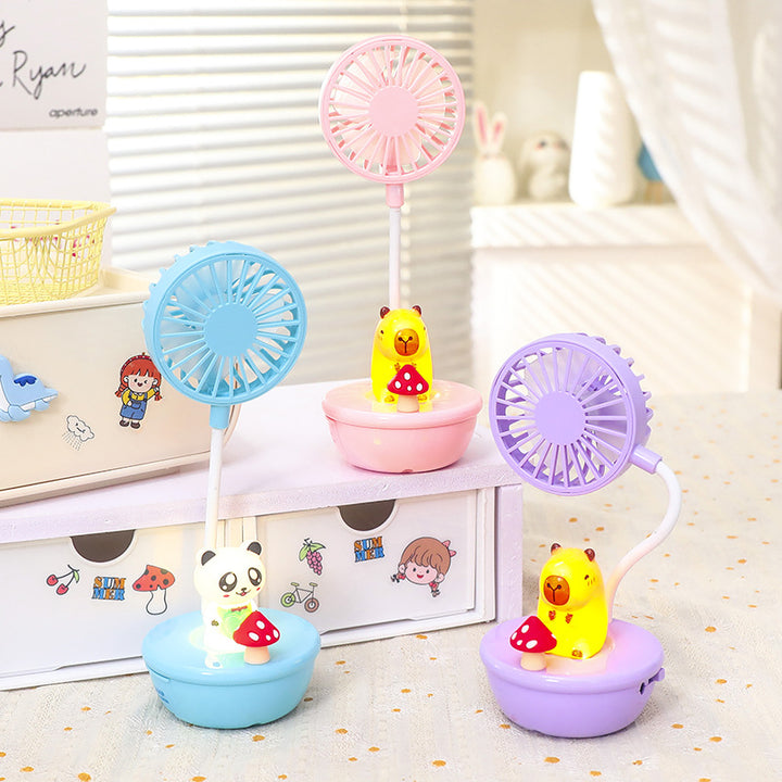 Ladies Portable Mini Fan with LED Function and Animal Design Kalsten