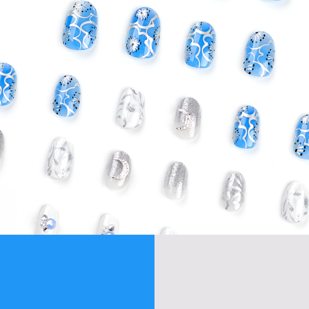 Artistic nail extensions with sparkling accents Kalsten