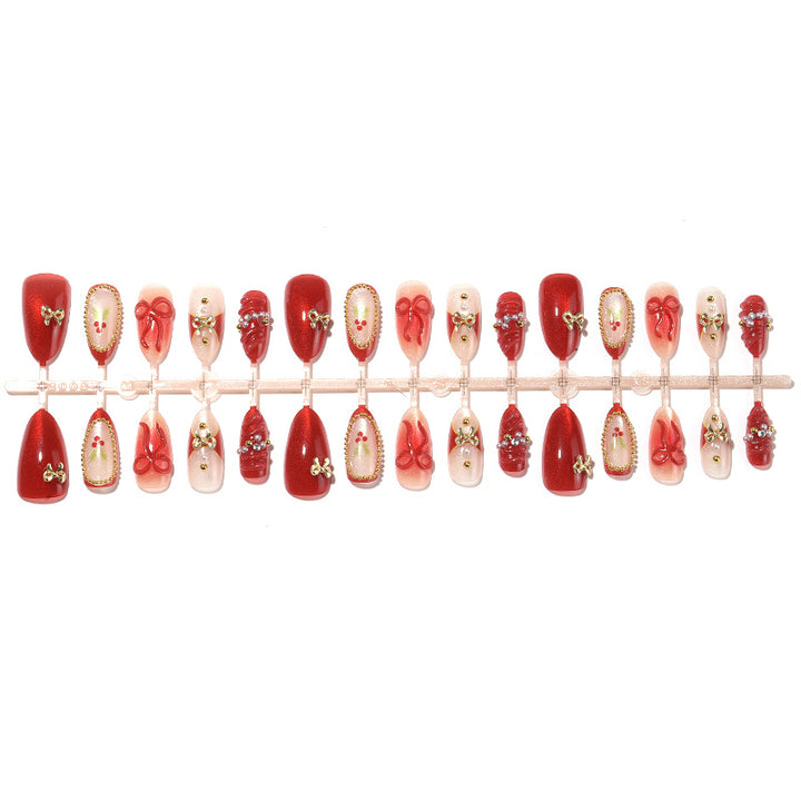 Decorative Press-On Nail Set with Holiday Designs kalsten