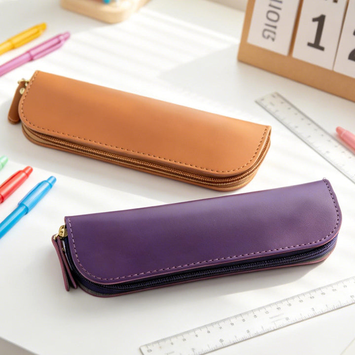 Zippered Leather Pencil Case Kalsten