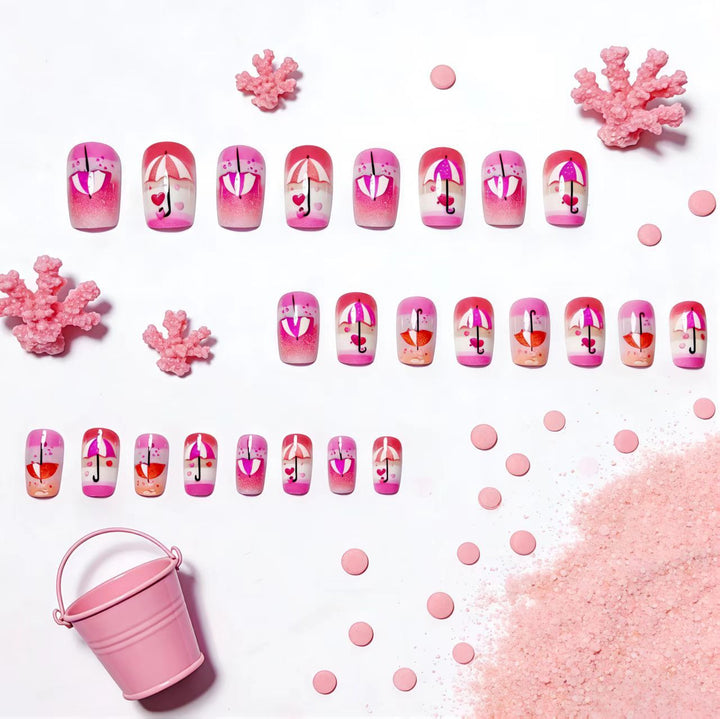 Art nails with Romantic Umbrella Design Kalsten
