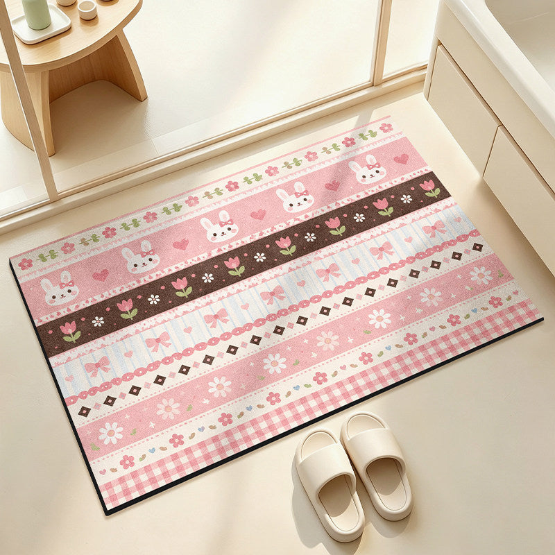 Soft Floral Patterned Bathroom Mat