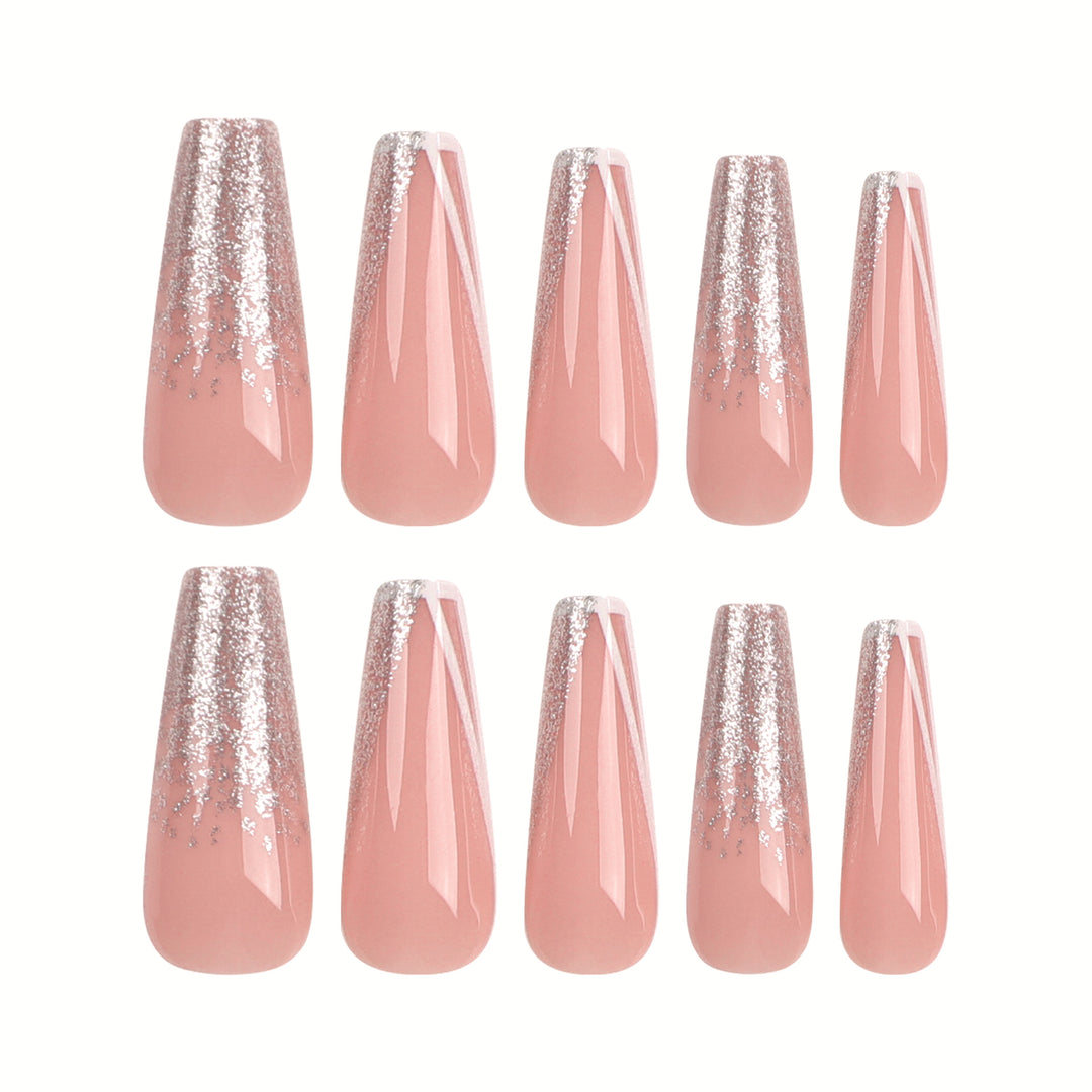 Artful stiletto nails with glitter and French tip Kalsten