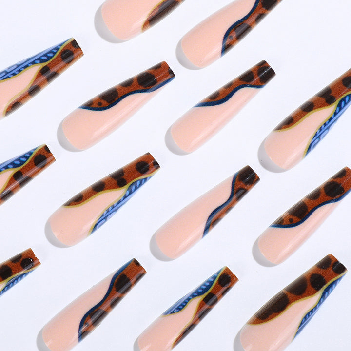 Creative leopard pattern press-on nails Kalsten