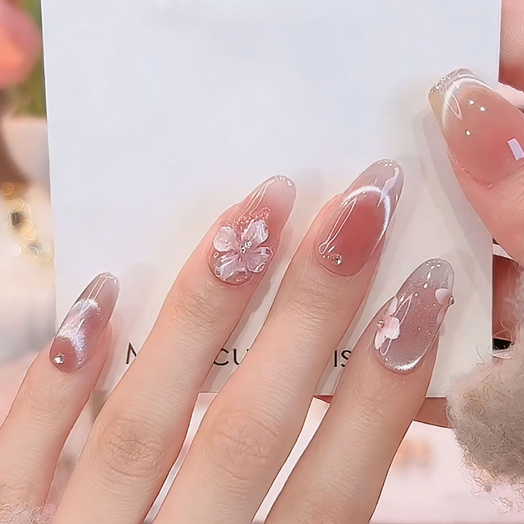 Artificial nail set with sparkling glitter accents Kalsten