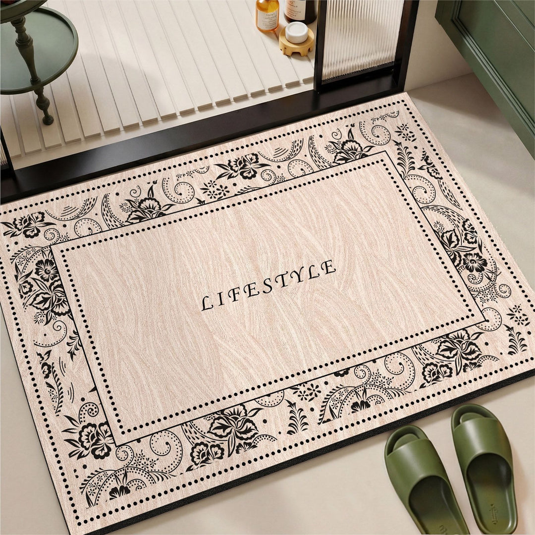 Elegant Vintage Floral Print Area Mat
