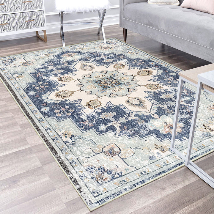 Vintage-Inspired Floral Pattern Area Rug Kalsten