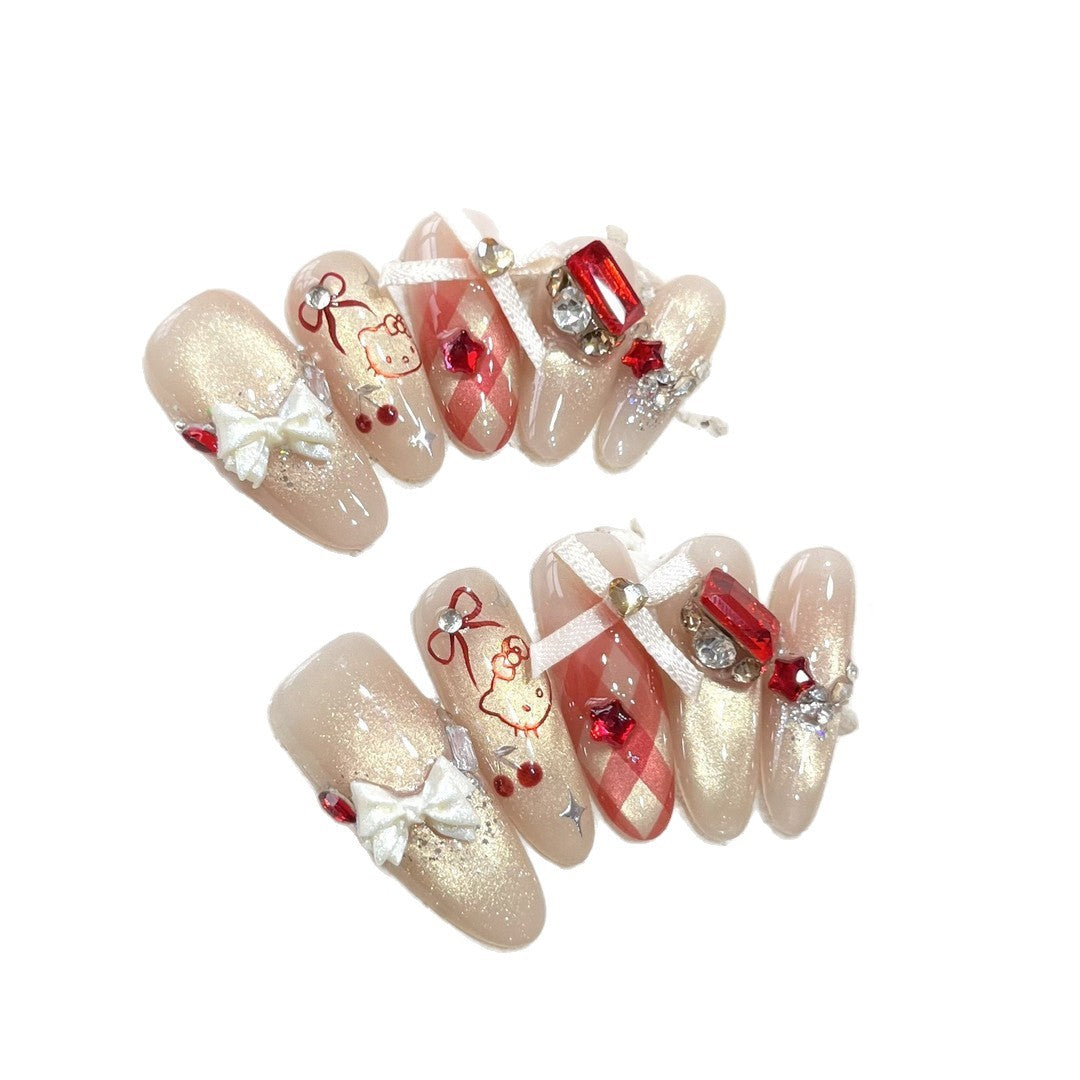 Artificial Nail Set with Playful Character and Detailed Decoration Kalsten