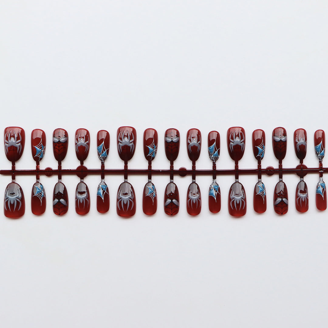 Thematic Spider-Man Inspired Press-On Nail Art Set Kalsten
