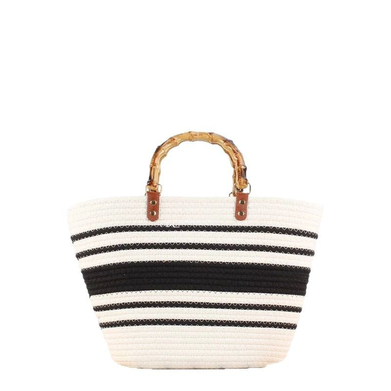 Stylish basket bag with bamboo handles Kalsten