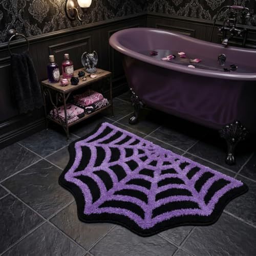 Spider web theme Bath mat