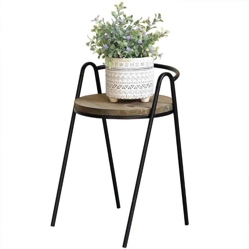 More modern stool with wooden seat Kalsten