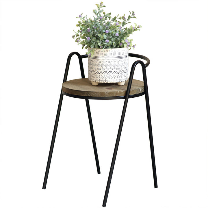 More modern stool with wooden seat Kalsten