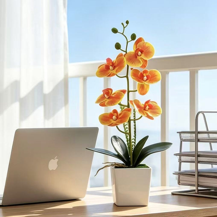 Realistic Artificial Orchid Arrangement for Home Decor
