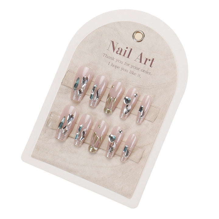 Decorative Rhinestone-Embellished Press-On Nail Art Kalsten