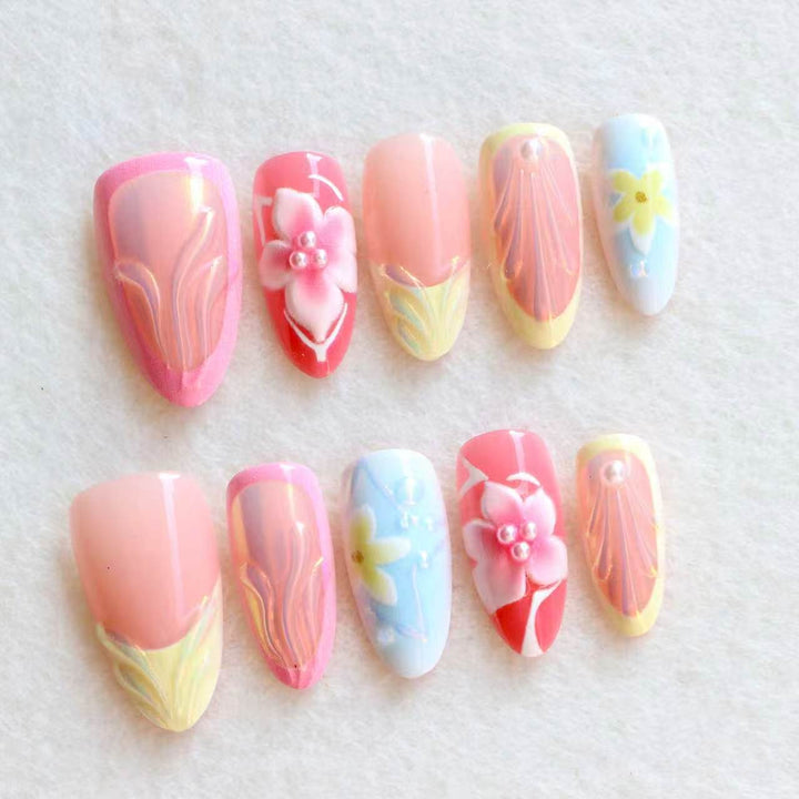 Artistic Floral Press-On Nail Set Kalsten 1788497796
