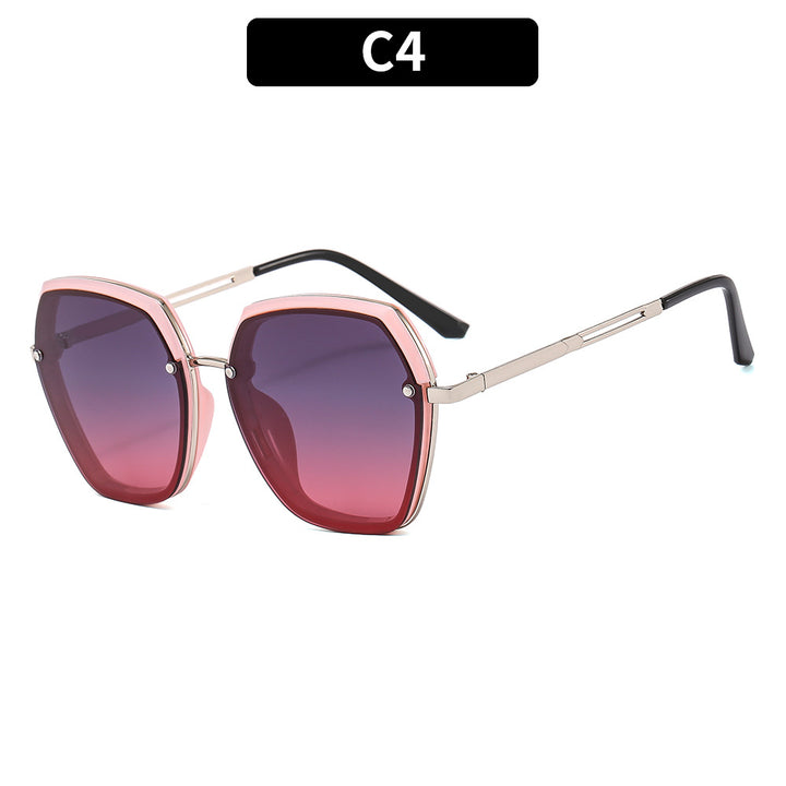 Designer Geometric Frame Sunglasses
