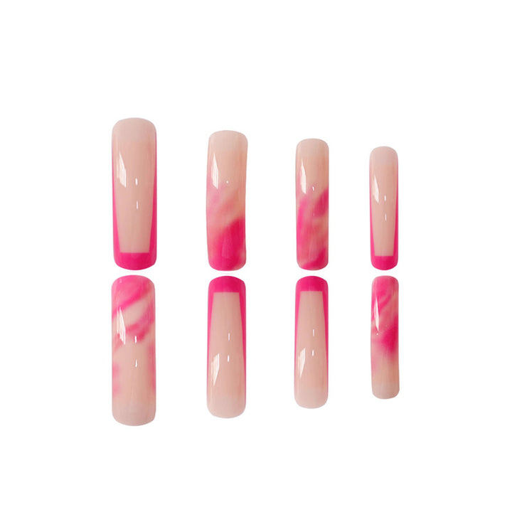 Trendy Long Marble Effect Press-On Nails Kalsten