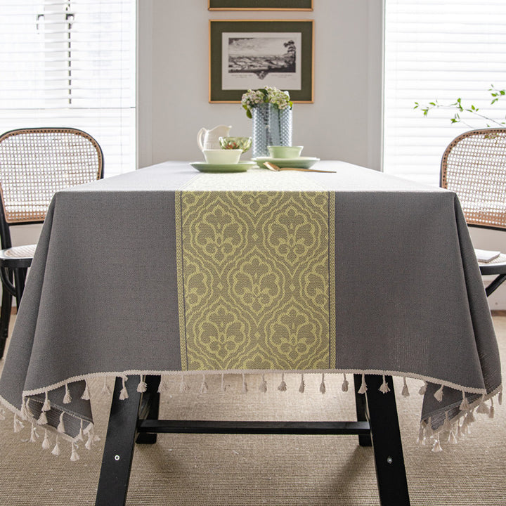 Decorative Tablecloth with Tassel Trim