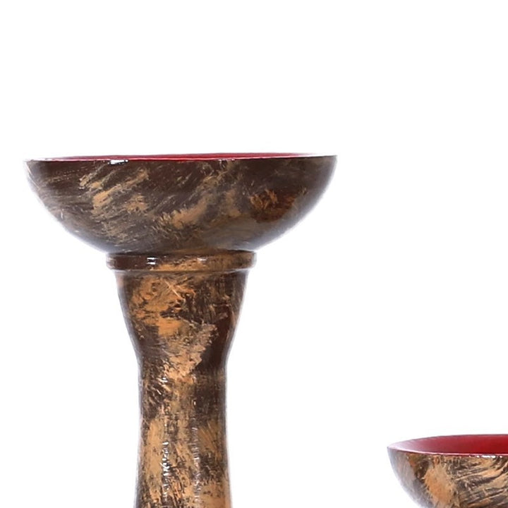 Elegant Decorative Wooden Candle Holder Set