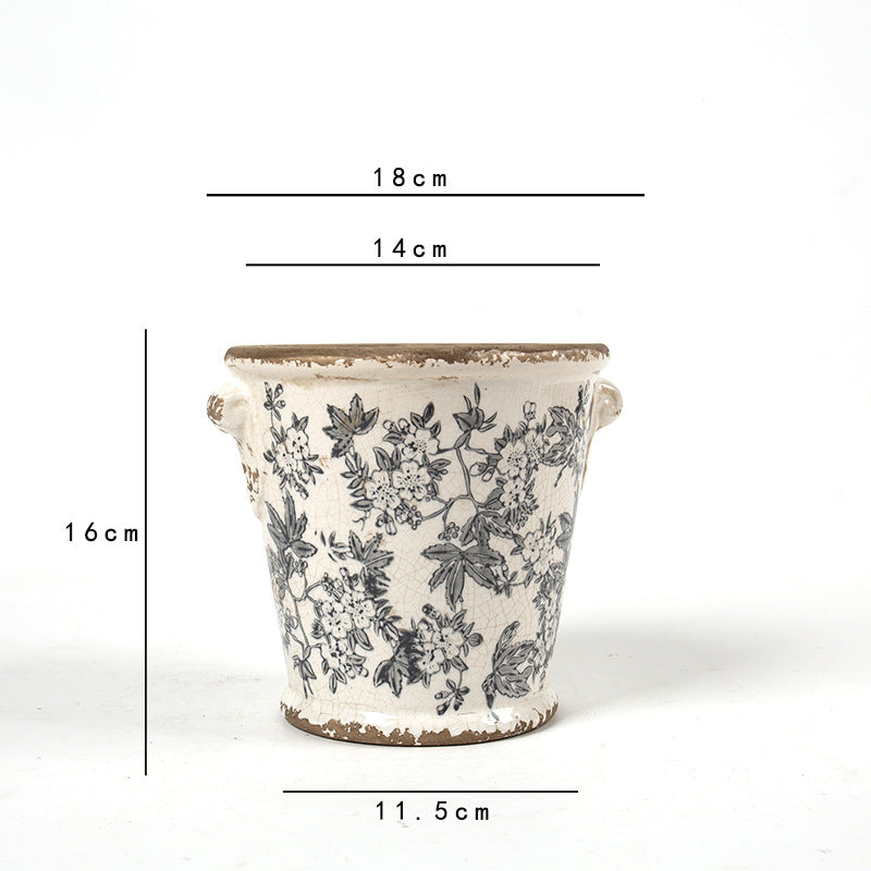 Decorative flower pot with floral embellishments Kalsten