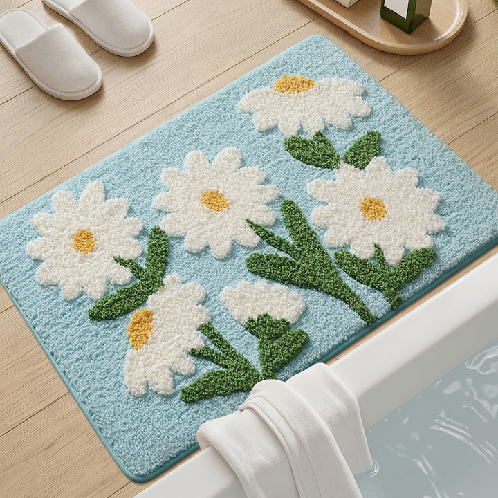 Vintage Floral Bath Mat Kalsten