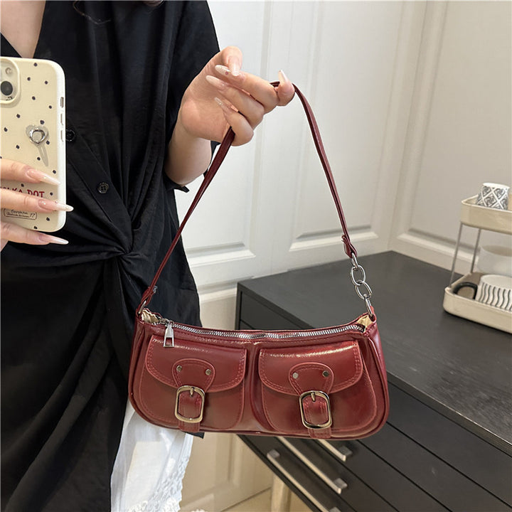 Stylish Dual Pocket Shoulder Bag Kalsten