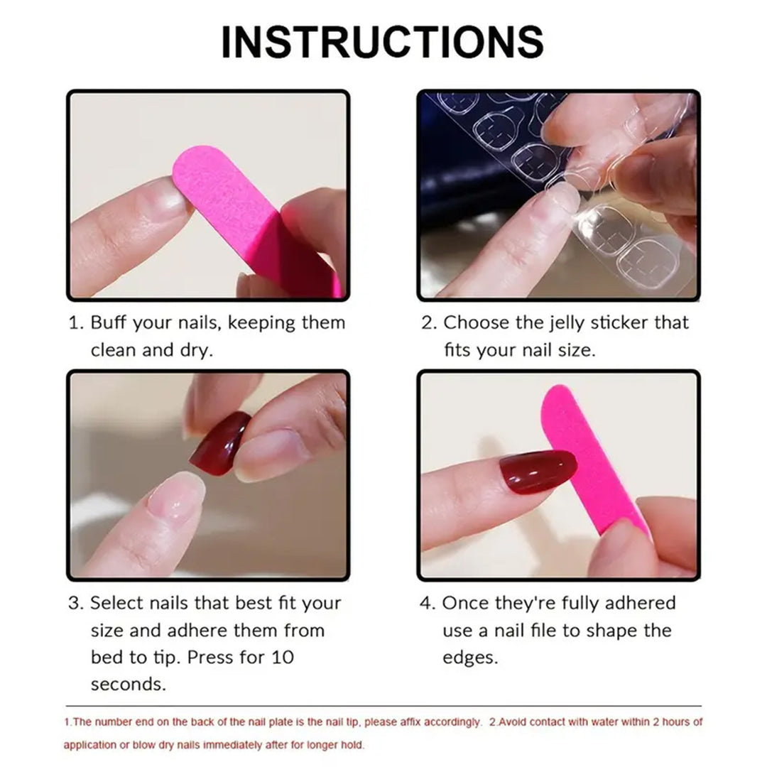 Artificial nails with elegant French tips and glitter accents Kalsten