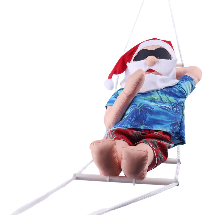 Inflatable Santa Claus decoration in relaxed holiday style