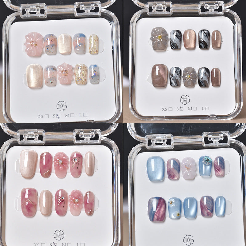 Decorative Floral Press-On Nail Set Kalsten