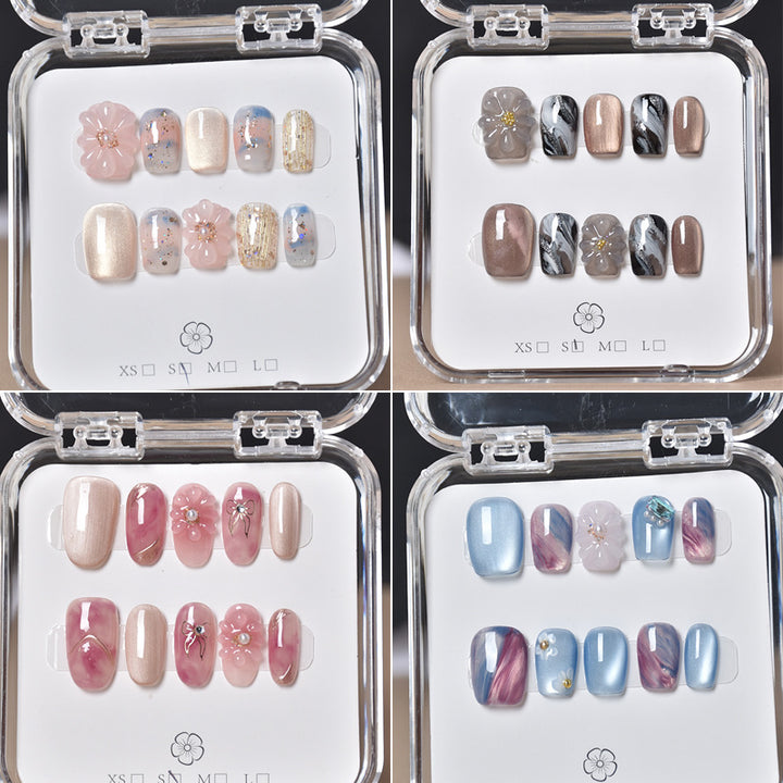 Decorative Floral Press-On Nail Set Kalsten