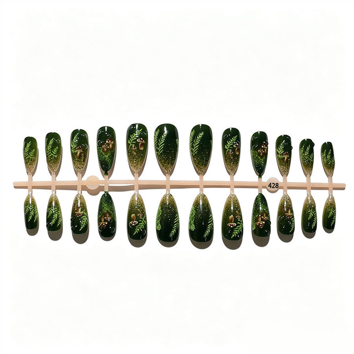 Artistic Forest-Inspired Press-On Nail Set Kalsten