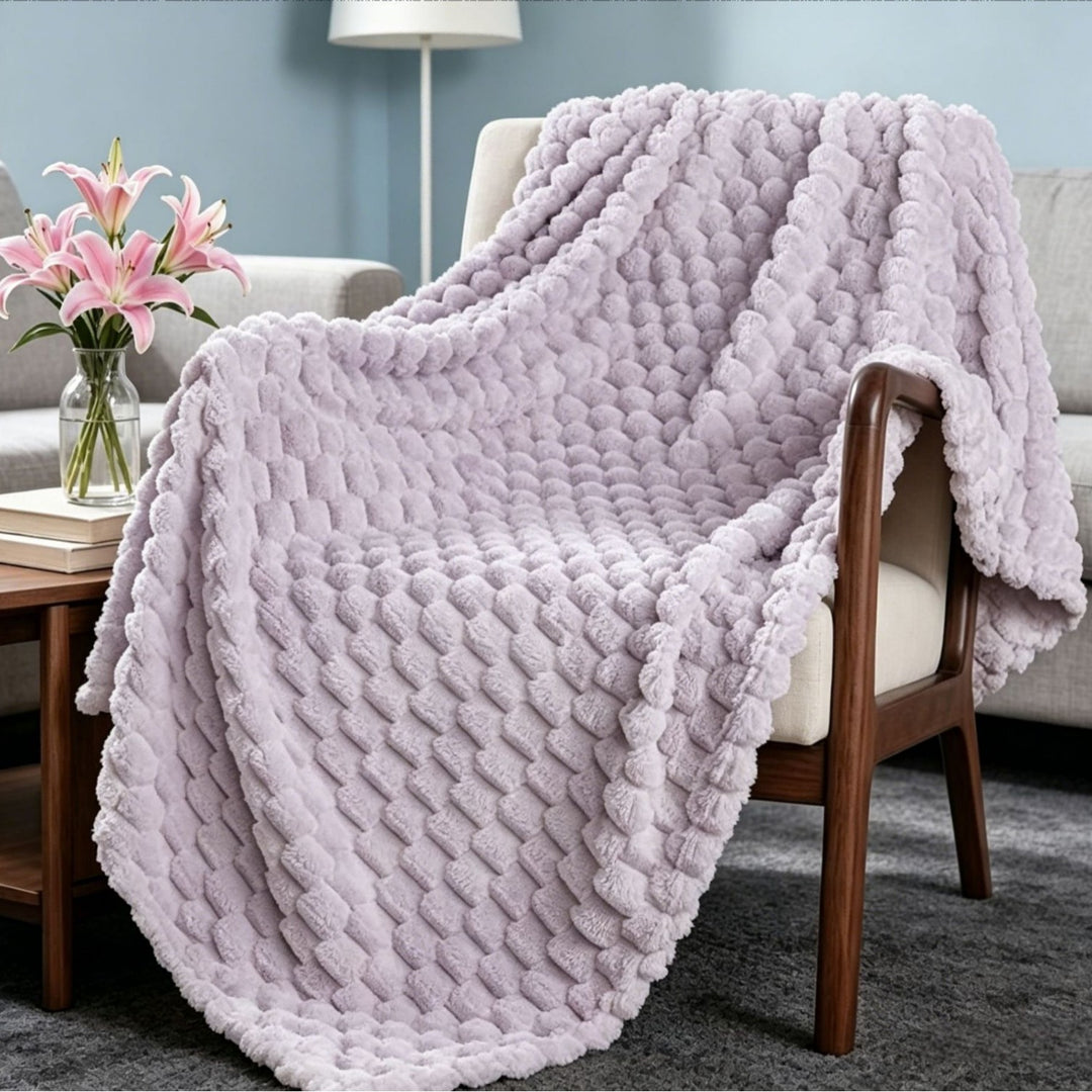 Premium Textured Plush Throw Blanket