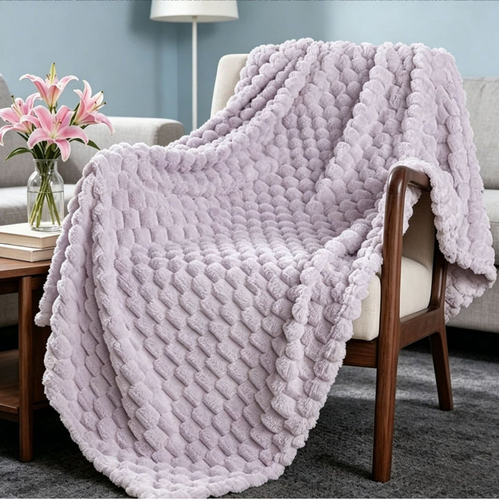 Premium Textured Plush Throw Blanket