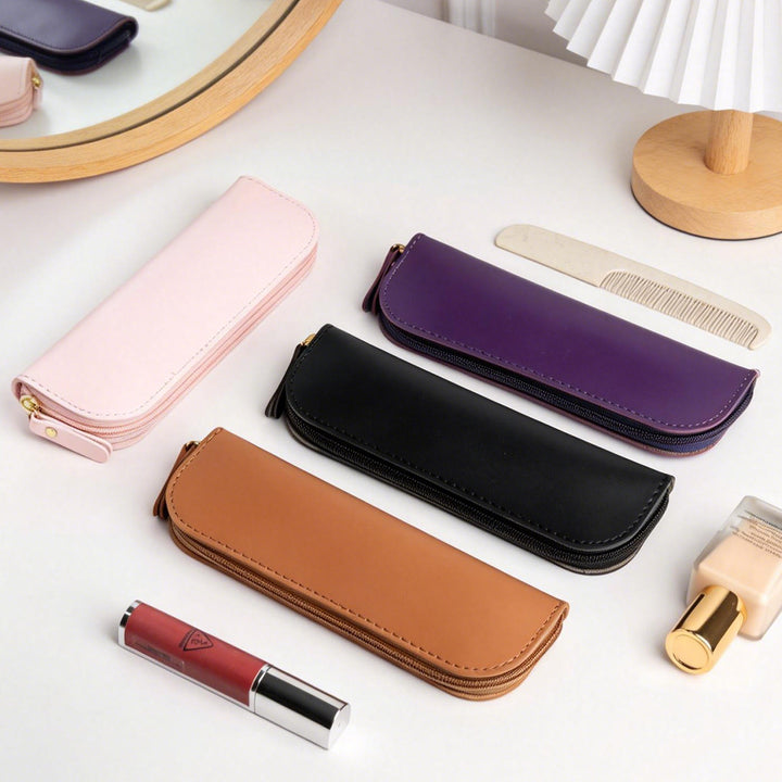 Zippered Leather Pencil Case Kalsten