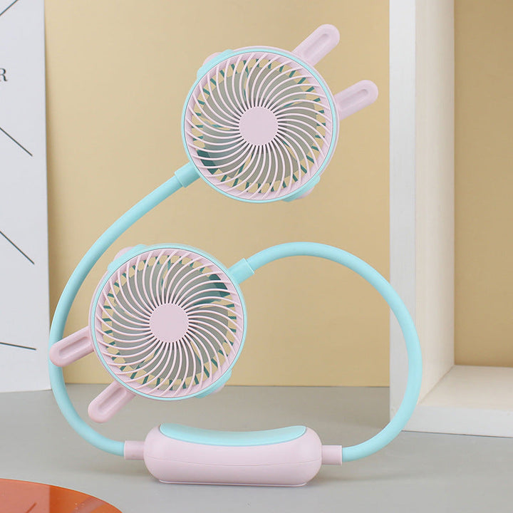 Ladies Portable Neck Fan with Flexible Mount and Dual Fan System Kalsten