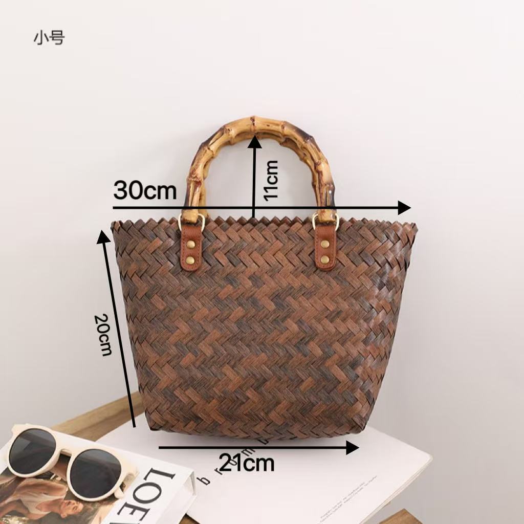 Handmade basket bag with stylish braiding pattern Kalsten