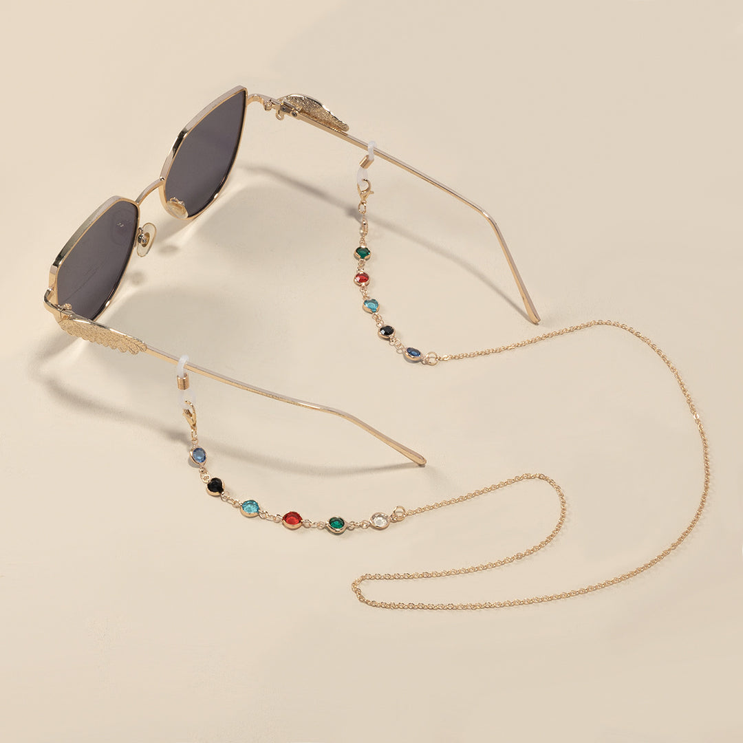 Elegant Gemstone Eyewear Chain Kalsten