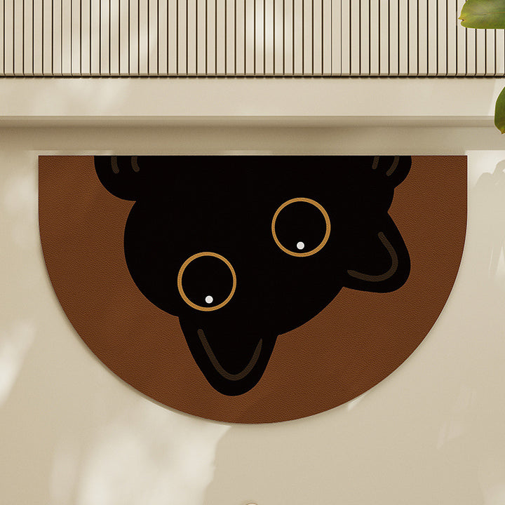 Round Cat-Themed Floor Mat Kalsten
