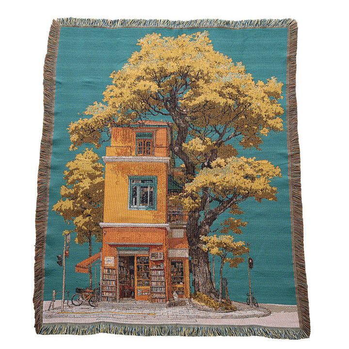 Artistic Landscape Tapestry Throw Blanket