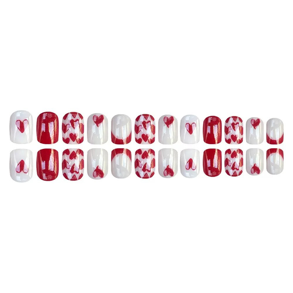 Nail art set with romantic heart designs and elegant shine Kalsten