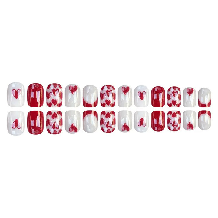Nail art set with romantic heart designs and elegant shine Kalsten
