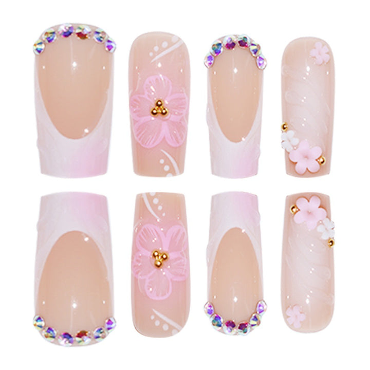 Artistic 3D Floral Press-On Nail Extenders Kalsten