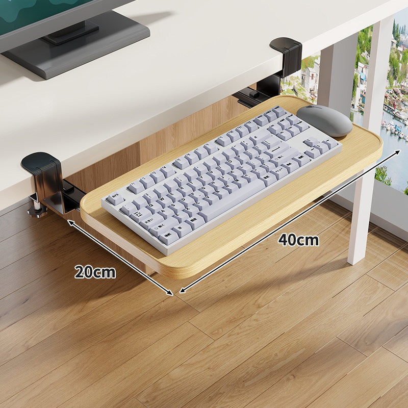 Under-Desk Sliding Ergonomic Keyboard and Mouse Tray with Clamp Mount