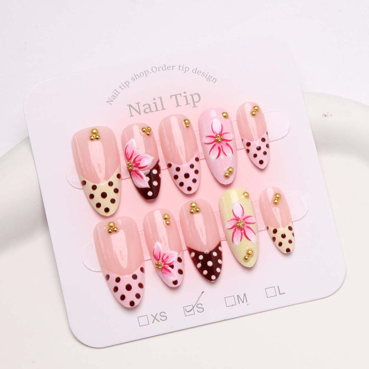Artistic Floral Press-On Nail Tips Kalsten